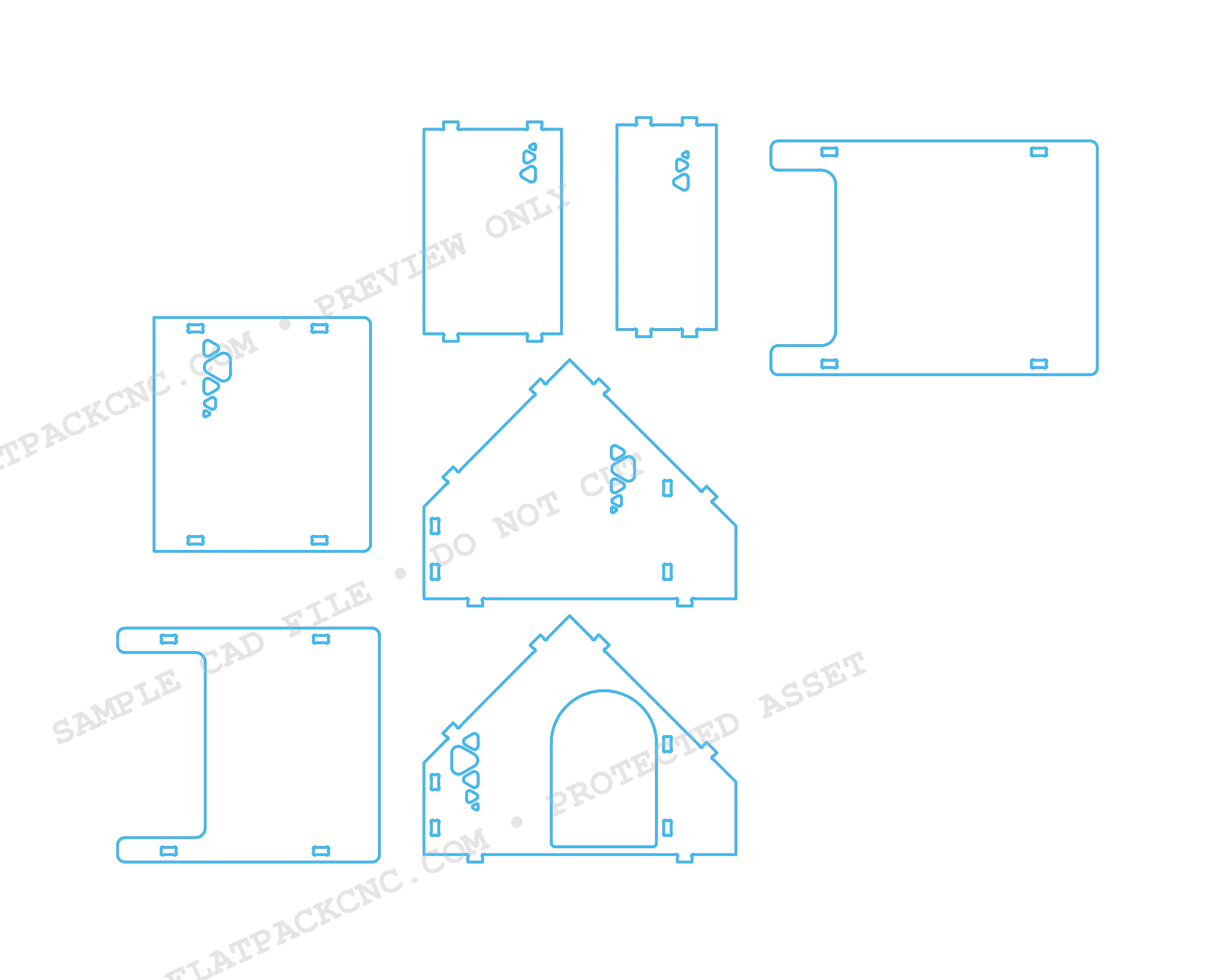 Casa para Perro con Comedero Lateral - Plano CAD DXF