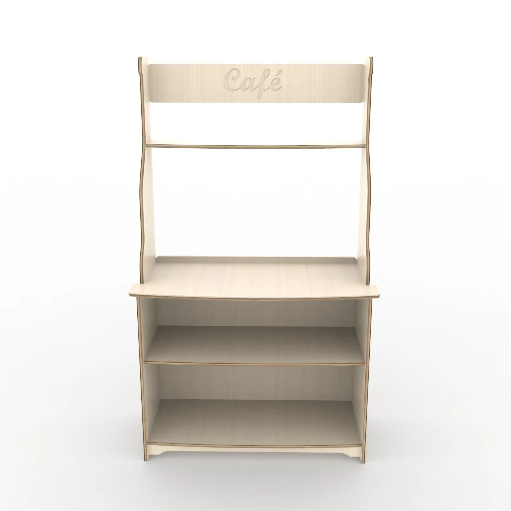 Modern CNC Coffee Bar Station Cabinet & Shelving