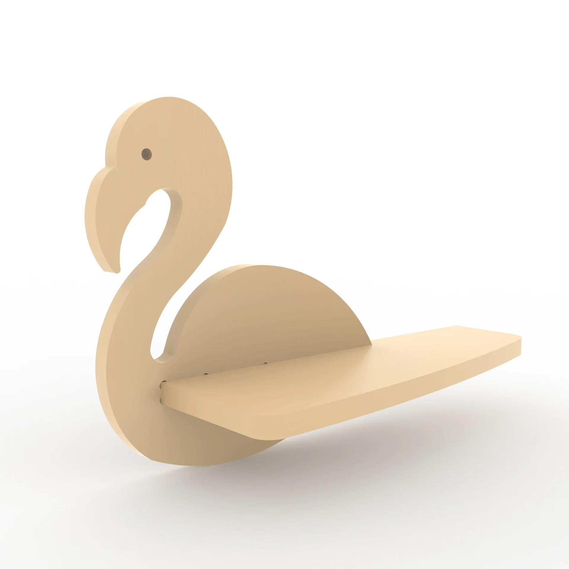 Flamingo Thematic Wooden Wall Shelf